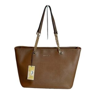 Michael Kors Acorn Chain Link Straps Tote Shoulder Bag Leather MSRP $378 NWT